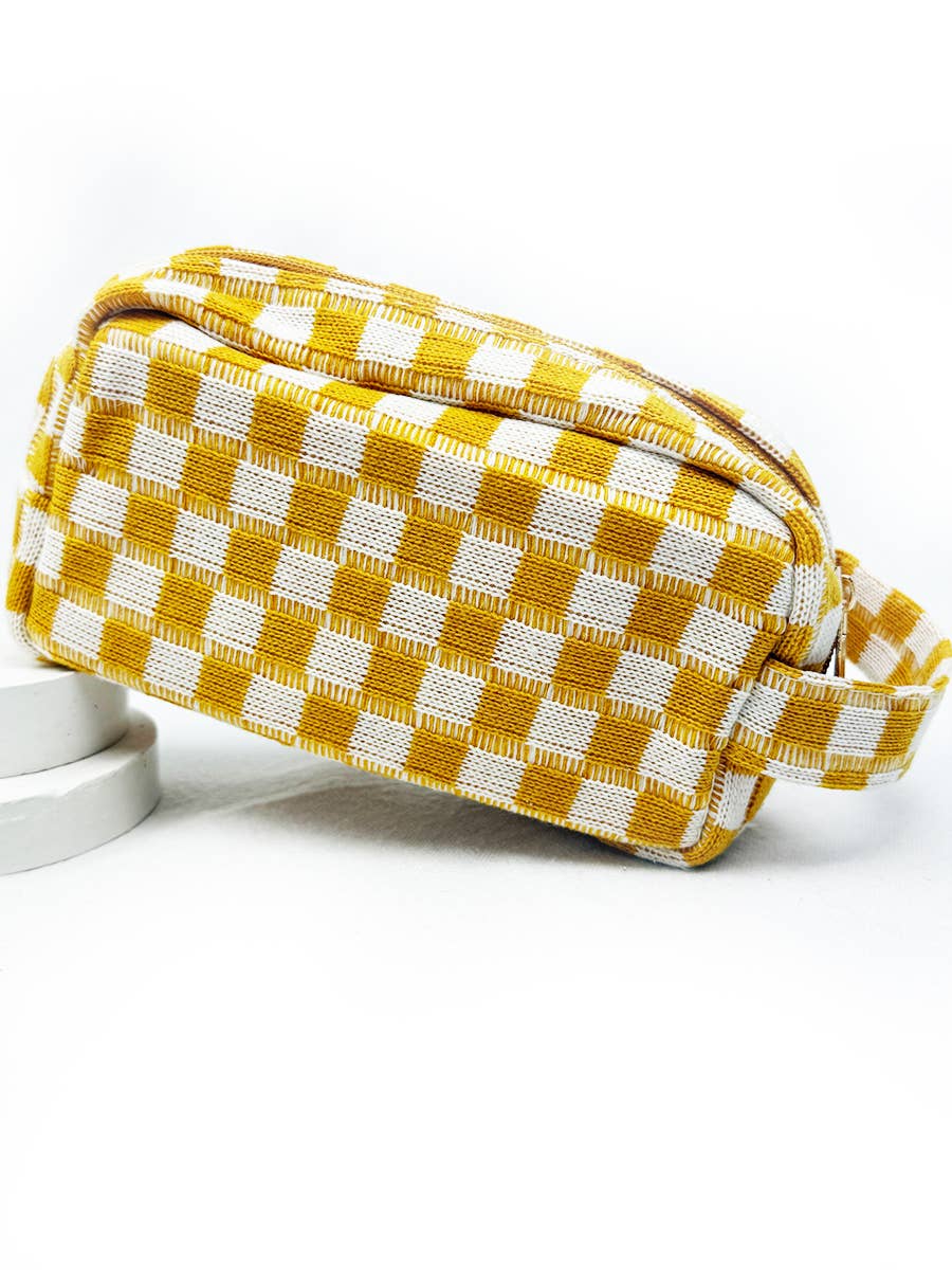 Checker Cosmetic Bag with handle