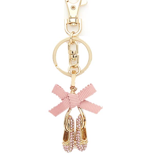 Ballet Shoe Keychain w Bow
