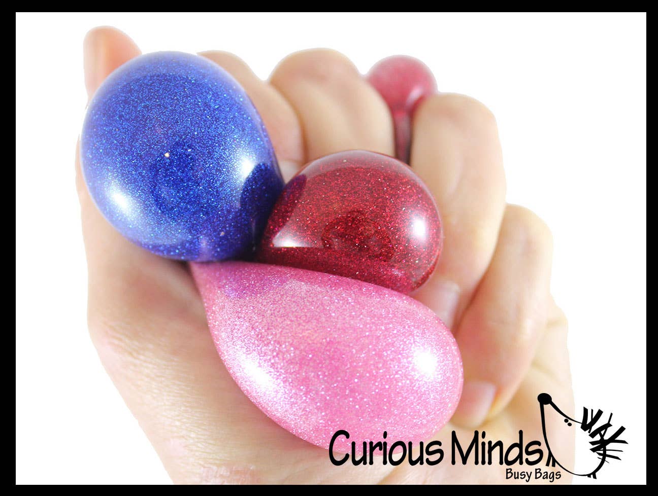 3 Stress Balls -Metallic Glitter