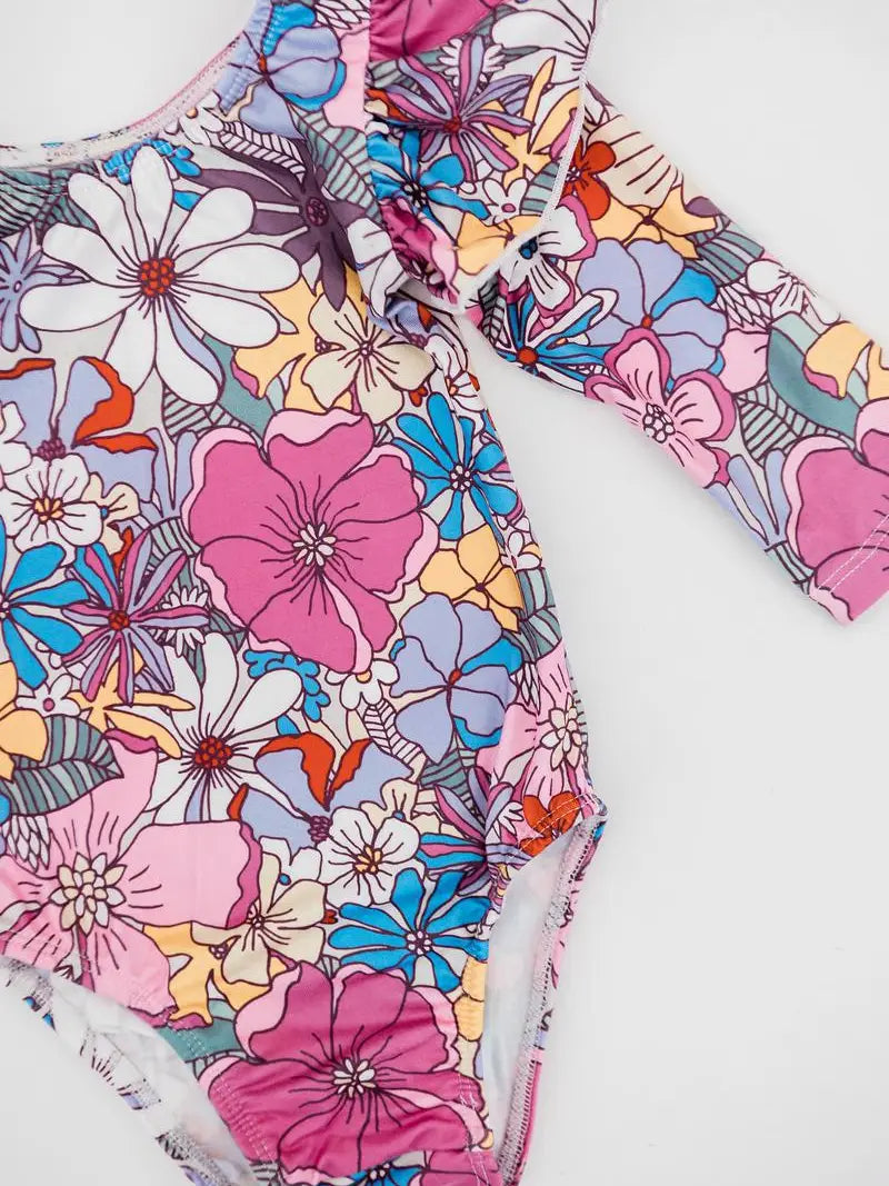 Mauve What's Up Buttercup L/S Flutter Sleeve Leotard