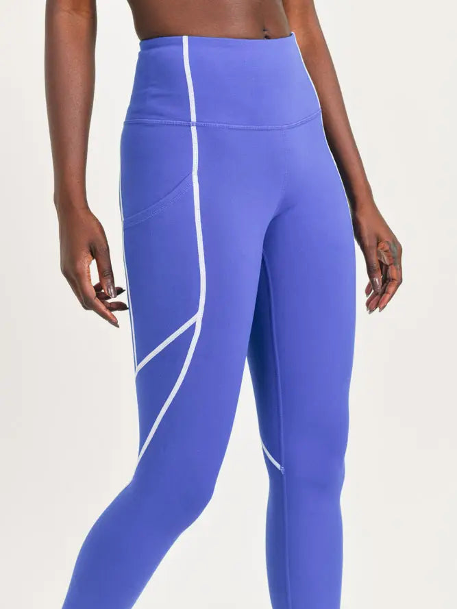 Clothing- Splice Highwaist Leggings with Contrast Seams