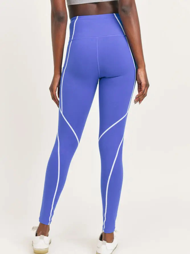 Clothing- Splice Highwaist Leggings with Contrast Seams