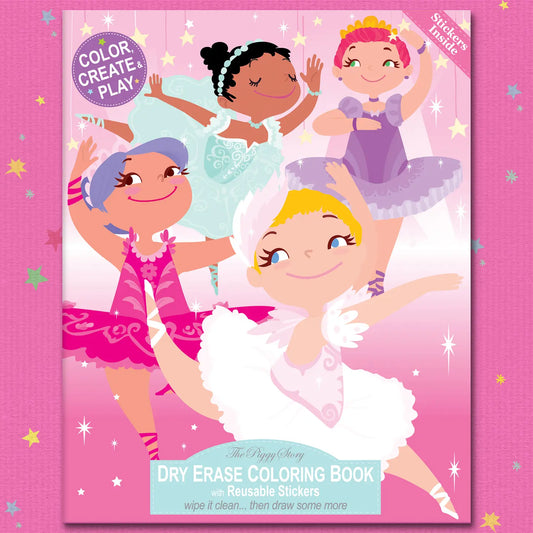 Pretty Ballerina Dry Erase Coloring Book