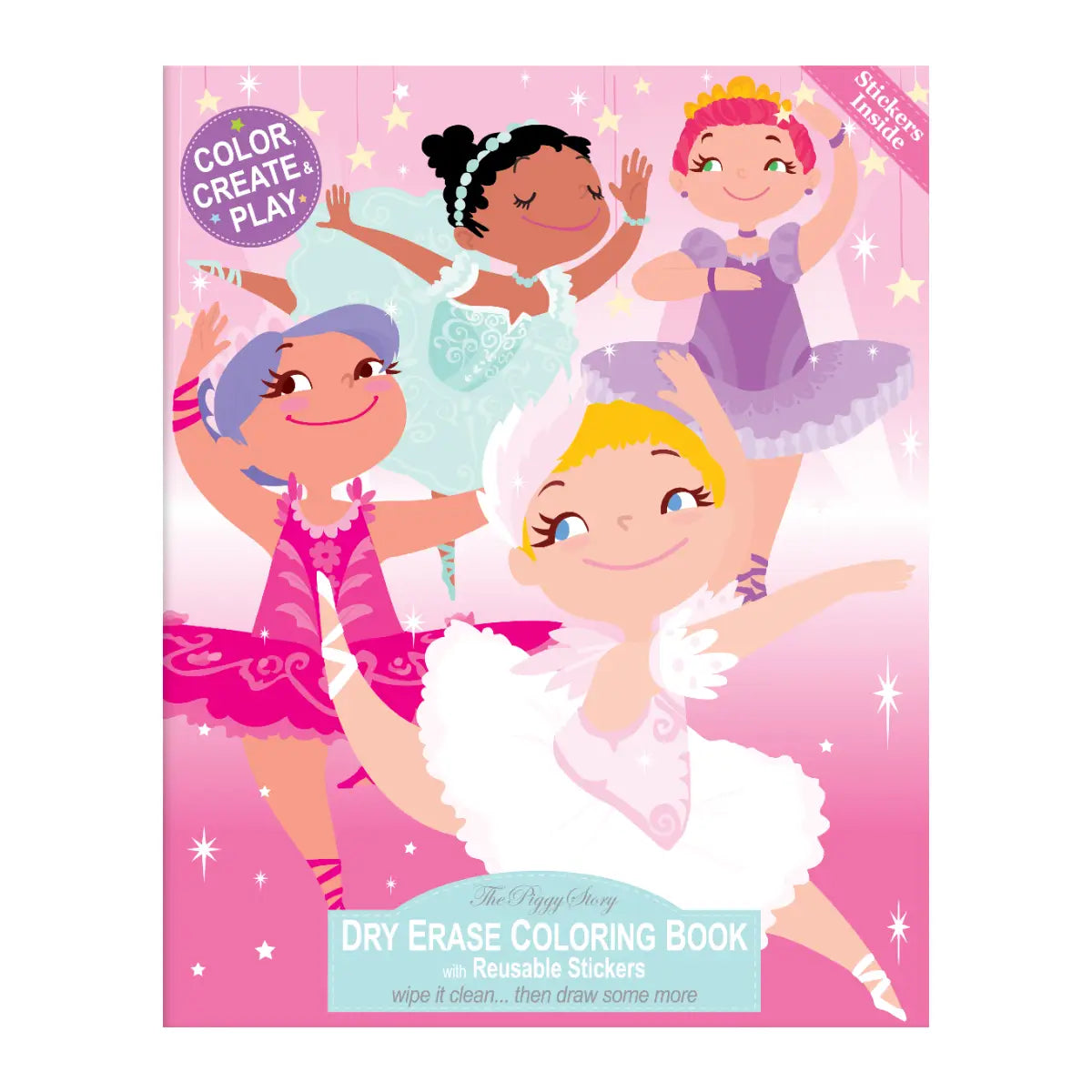Pretty Ballerina Dry Erase Coloring Book