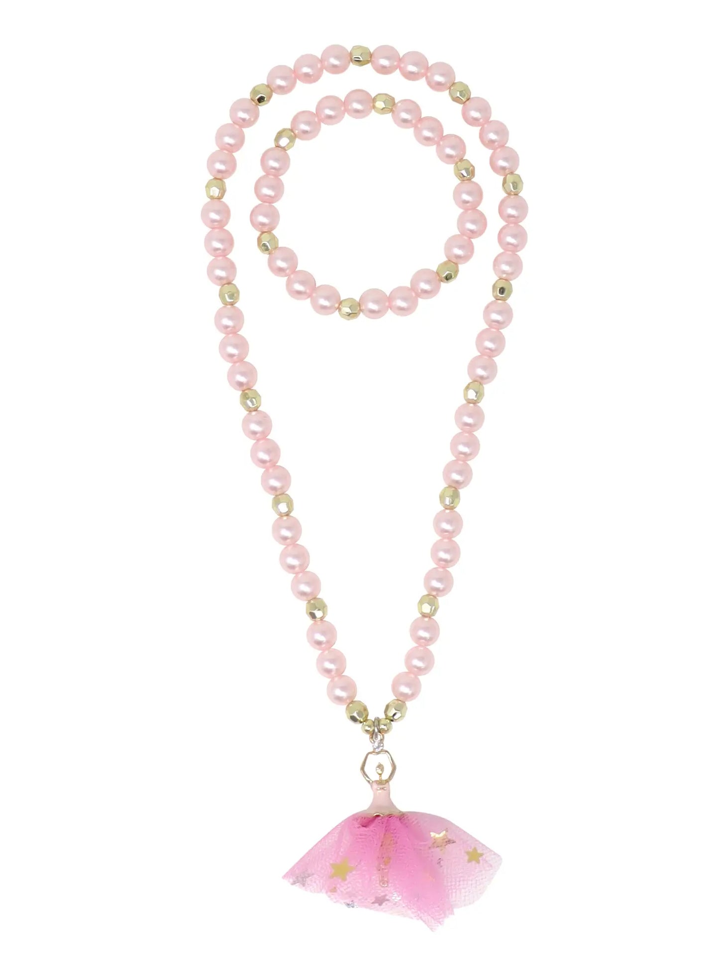 Ballerina Charm Necklace & Bracelet Set