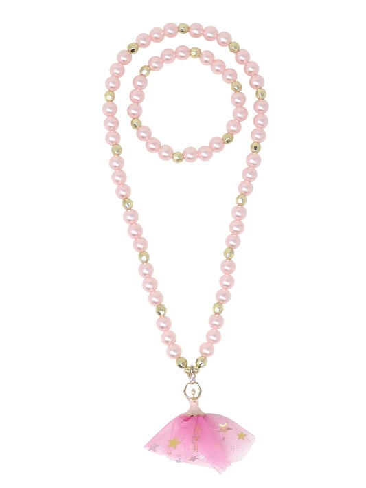 Ballerina Charm Necklace & Bracelet Set